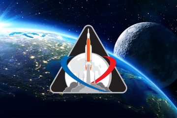 artemis mission logo over space background